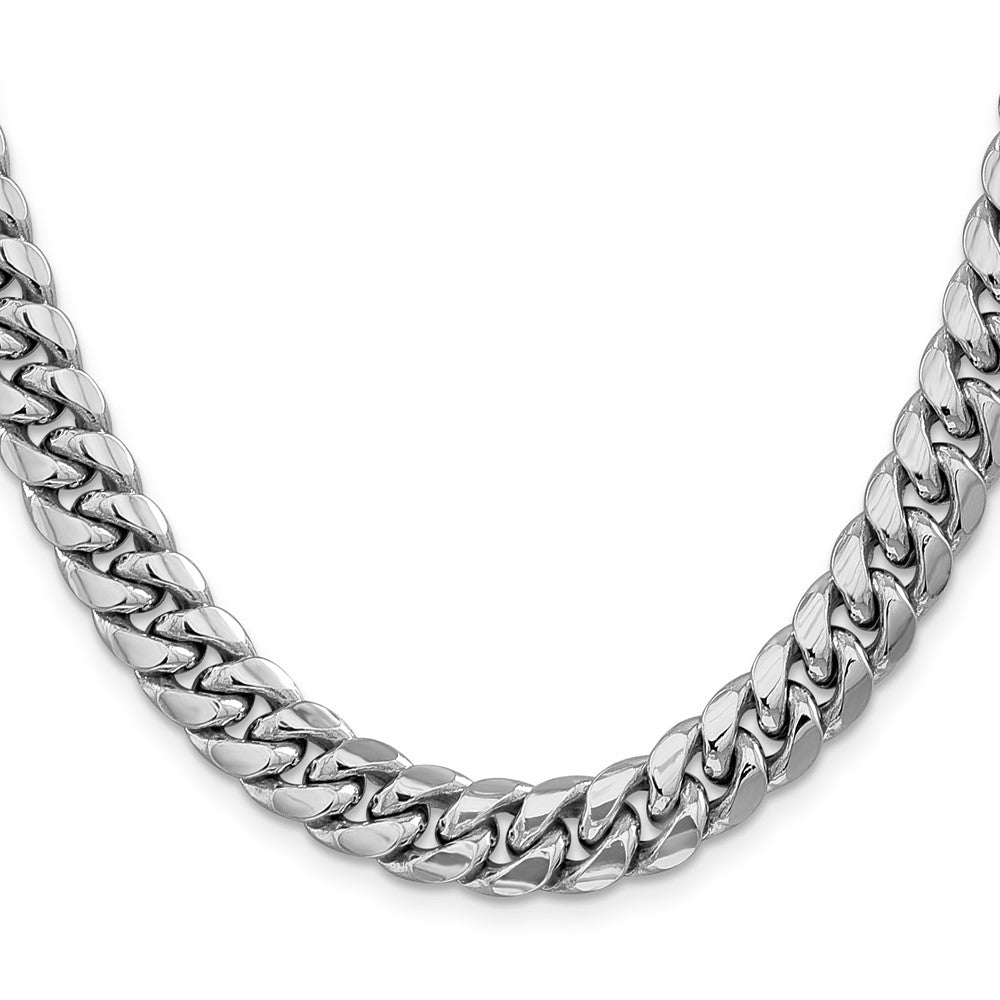 14K White Gold 9.3mm Semi-Solid Miami Cuban 26 Inch Chain