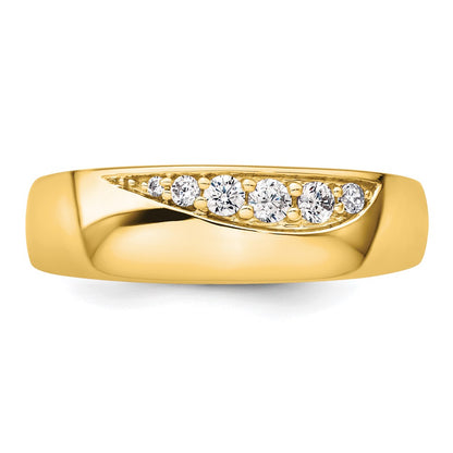 True Origin 14K Yellow Gold Men's 1/4 carat Lab Grown Diamond VS+ F+ Complete Wedding Band Ring