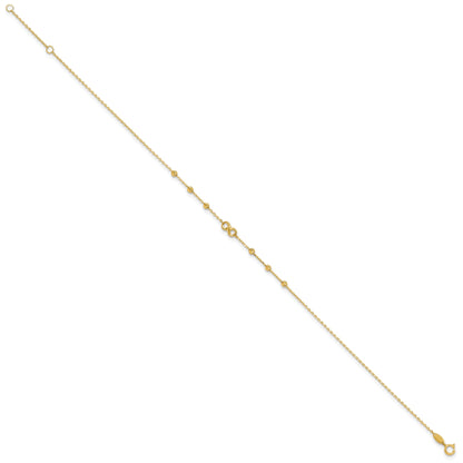 10K Yellow Gold 10K Infinity Symbol 10In Plus 1In Ext. Anklet
