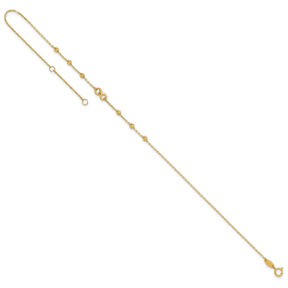 10K Yellow Gold 10K Infinity Symbol 10In Plus 1In Ext. Anklet