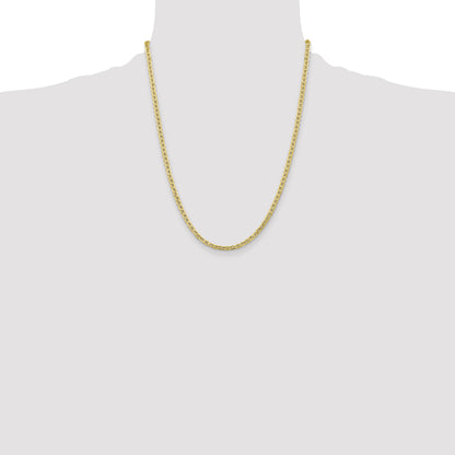 22 Inch 10K Yellow Gold 4mm Semi-Solid Anchor Chain Necklace