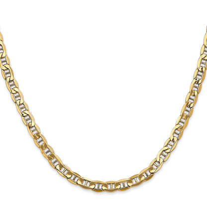 26 Inch 10K Yellow Gold 10K 4.75mm Semi-Solid Anchor Chain Necklace