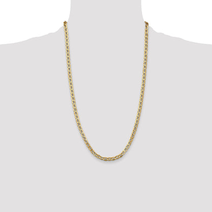 26 Inch 10K Yellow Gold 10K 4.75mm Semi-Solid Anchor Chain Necklace