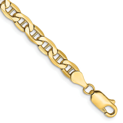 9 Inch 10K Yellow Gold 10K 4.75mm Semi-Solid Anchor Chain Bracelet