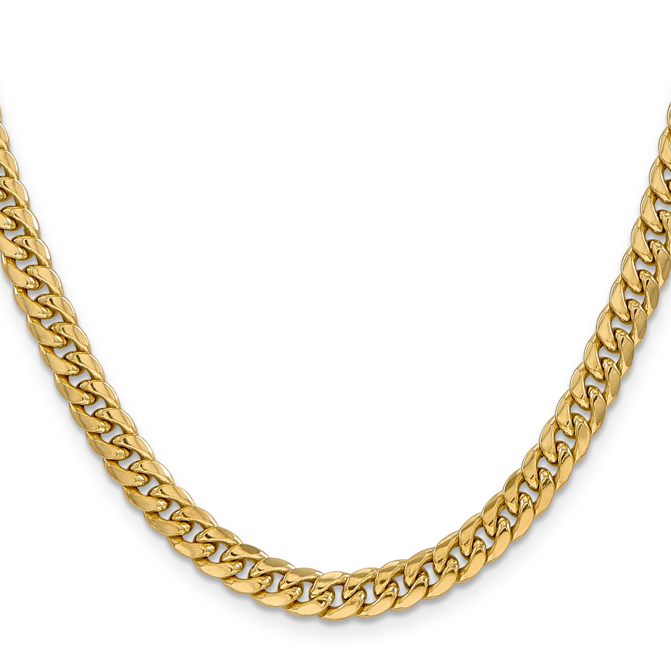 24 Inch 10K Yellow Gold 6mm Semi-Solid Miami Cuban Chain Necklace