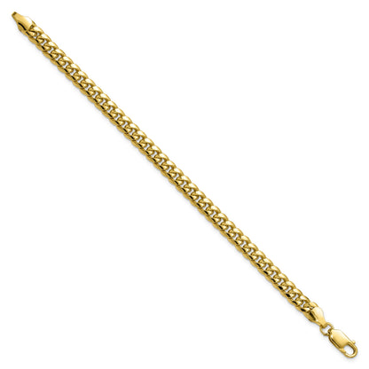 7 Inch 10K Yellow Gold 6mm Semi-Solid Miami Cuban Chain Bracelet