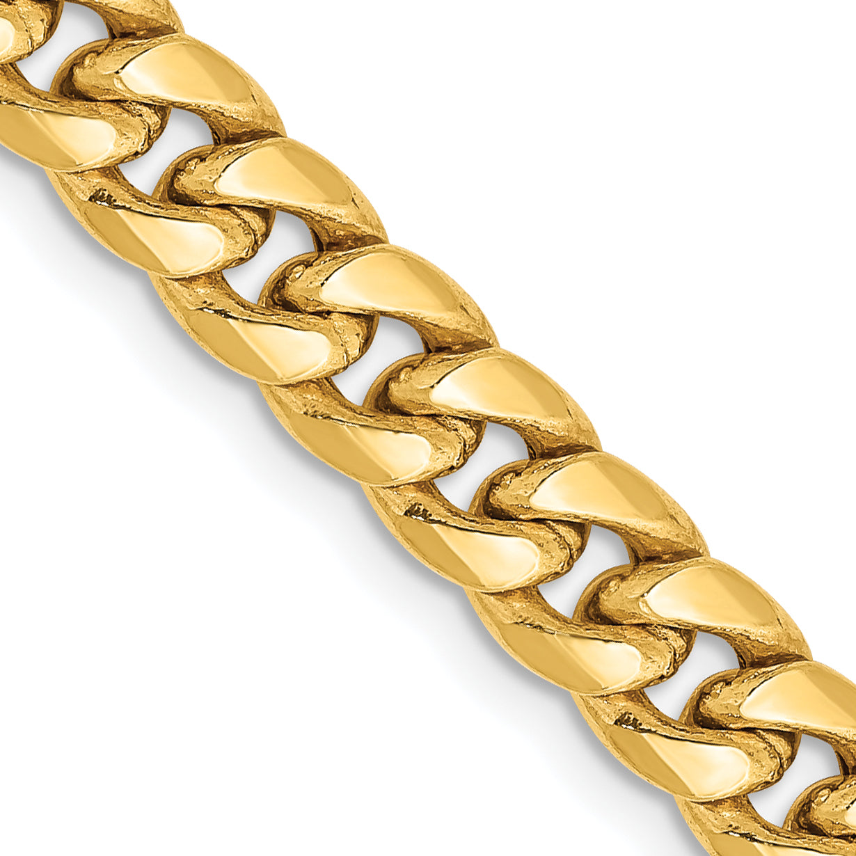 24 Inch 10K Yellow Gold 6mm Semi-Solid Miami Cuban Chain Necklace