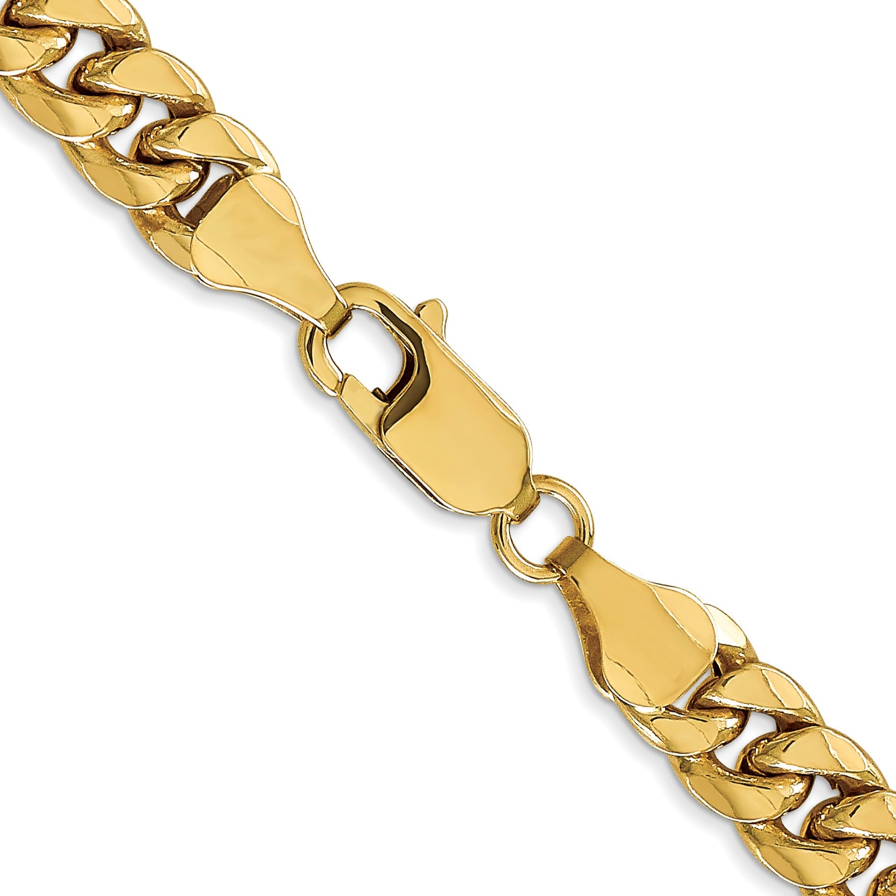 22 Inch 10K Yellow Gold 6.75mm Semi-Solid Miami Cuban Chain Necklace