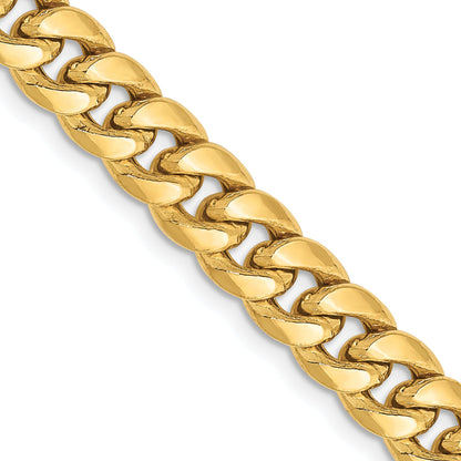 22 Inch 10K Yellow Gold 6.75mm Semi-Solid Miami Cuban Chain Necklace