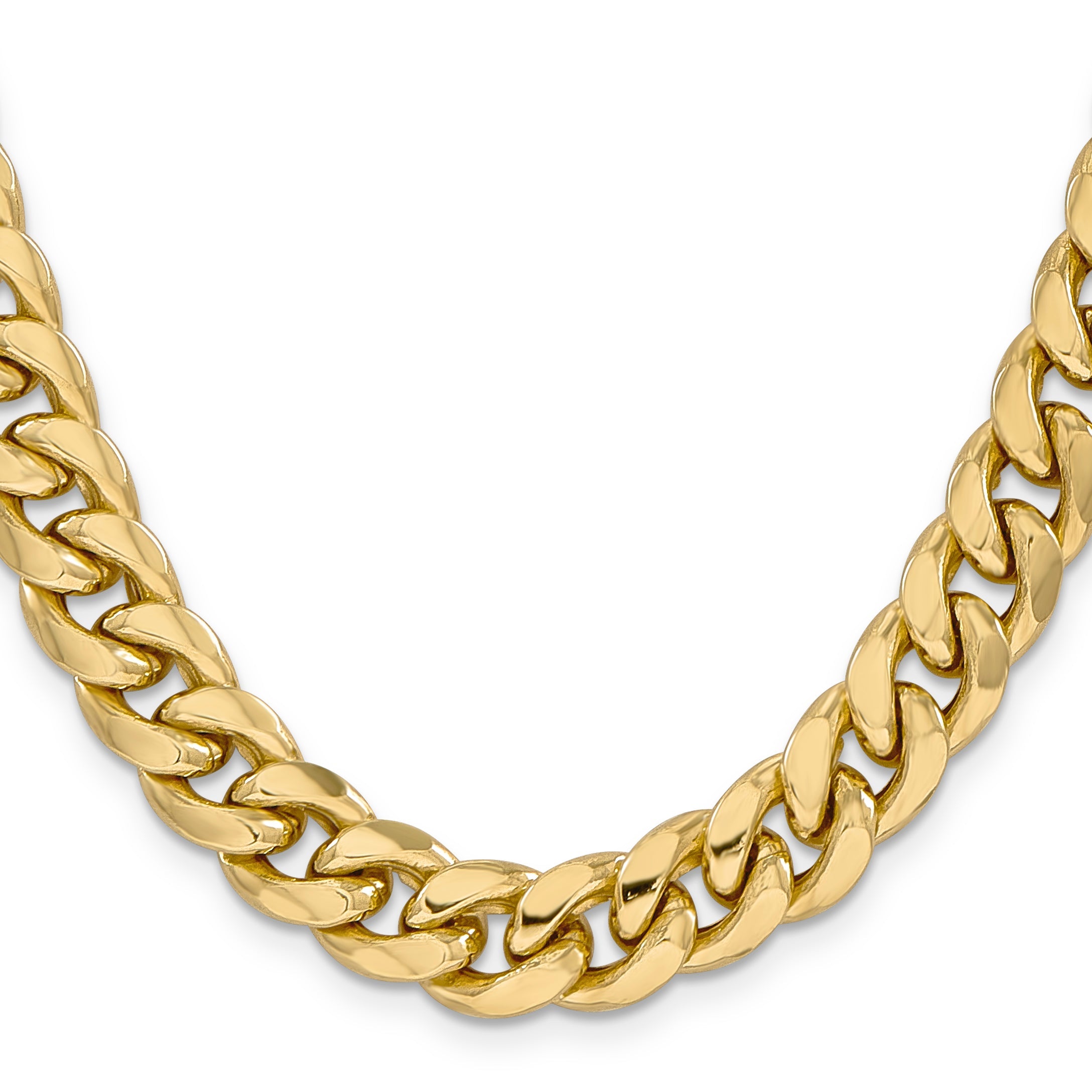 26 Inch 10k Yellow Gold 11mm Semi-Solid Miami Cuban Chain Necklace