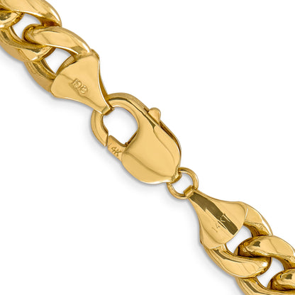 24 Inch 10k Yellow Gold 11mm Semi-Solid Miami Cuban Chain Necklace