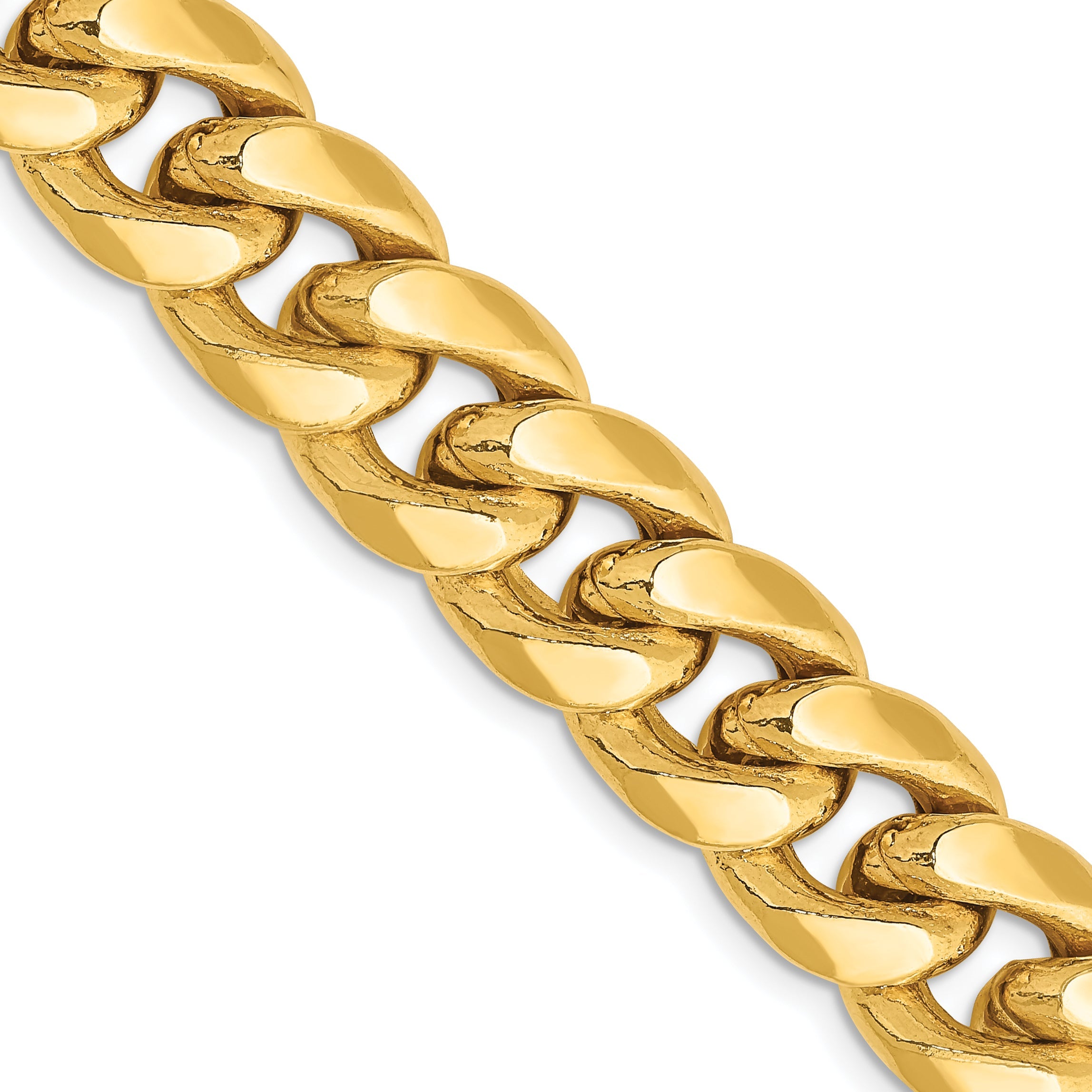 24 Inch 10k Yellow Gold 11mm Semi-Solid Miami Cuban Chain Necklace