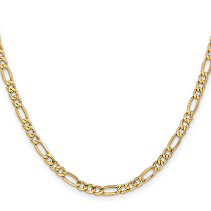 18 Inch 10k Yellow Gold 4.2mm Semi-Solid Figaro Chain Necklace