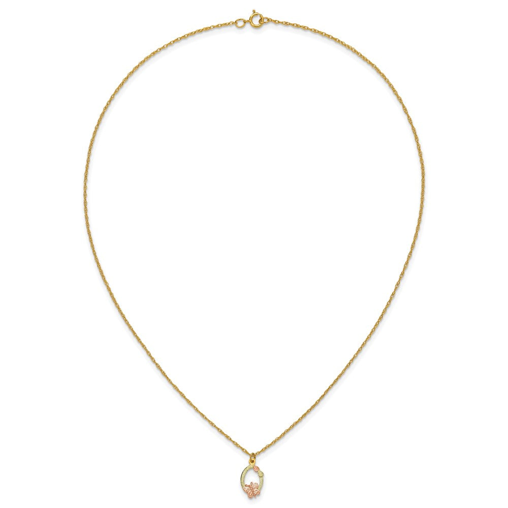 10k Tri Color Tri-Color Black Hills Gold Butterfly Necklace