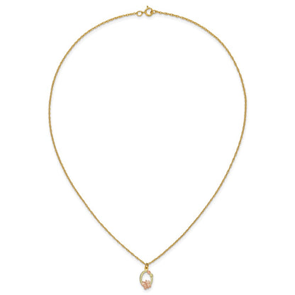 10k Tri Color Tri-Color Black Hills Gold Butterfly Necklace