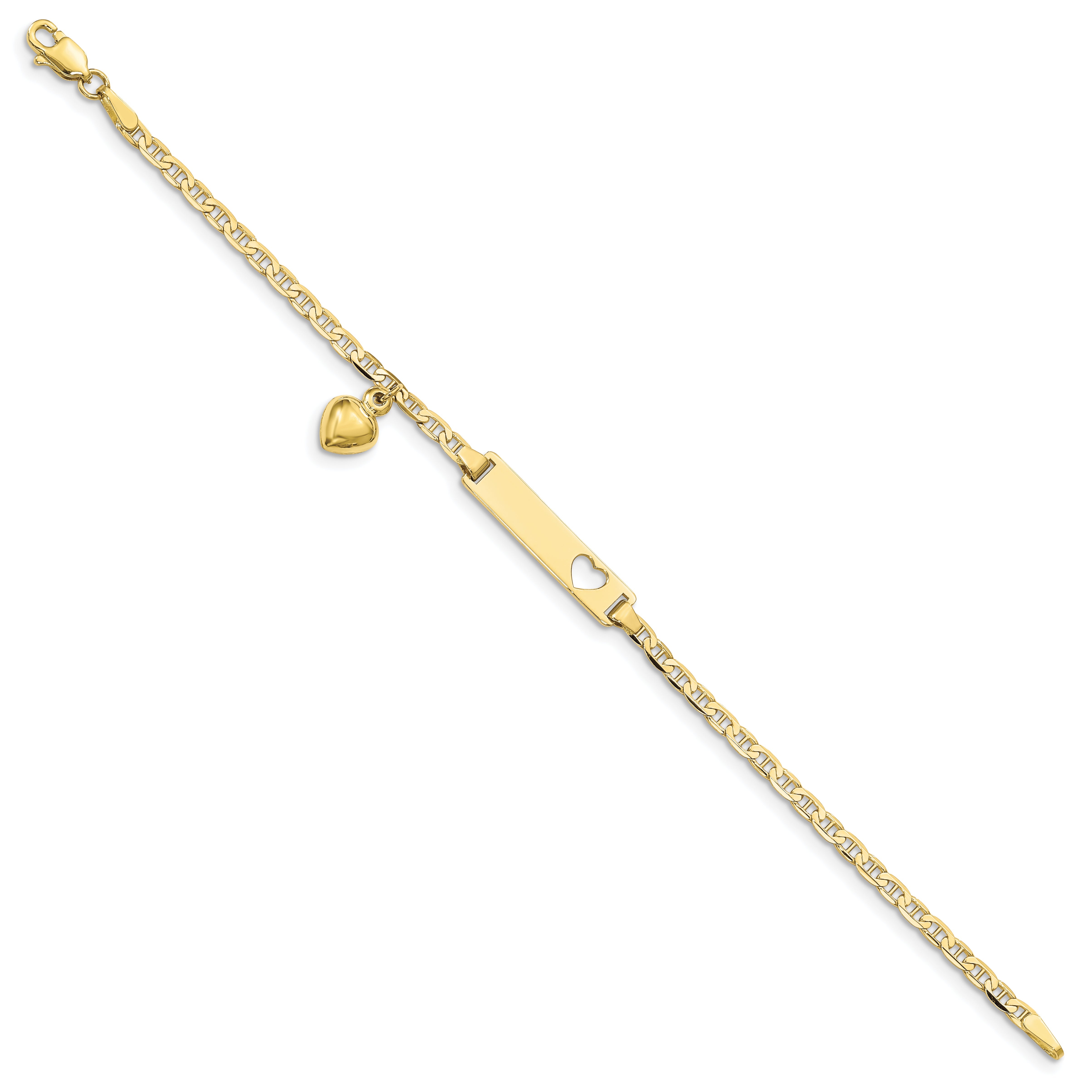 10k Yellow Gold Flat Anchor Link ID Bracelet