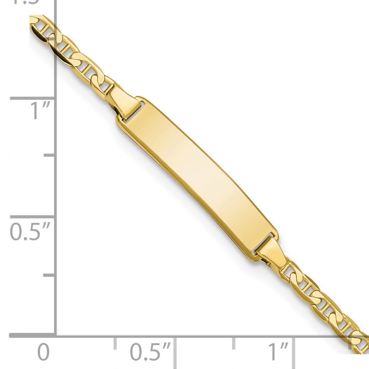 10k Yellow Gold Flat Anchor Link ID Bracelet