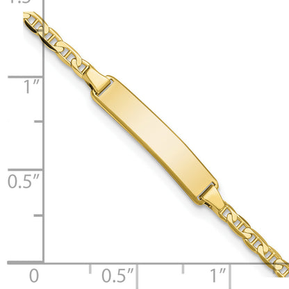 10k Yellow Gold Flat Anchor Link ID Bracelet