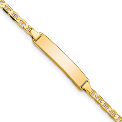 10k Yellow Gold Flat Anchor Link ID Bracelet