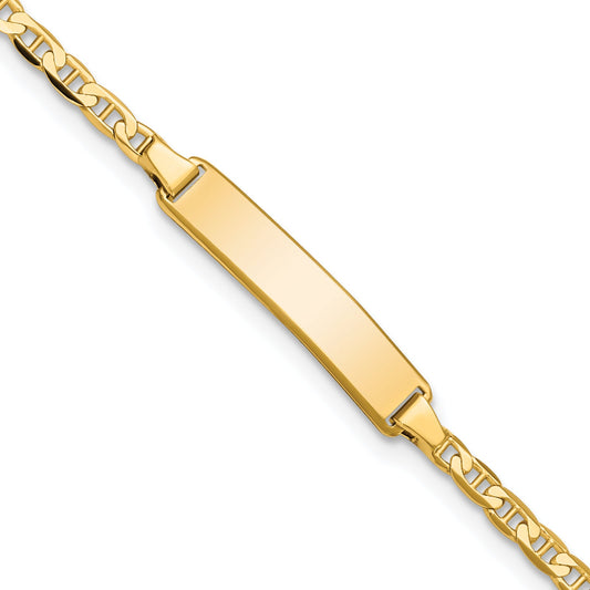 10k Yellow Gold Flat Anchor Link ID Bracelet