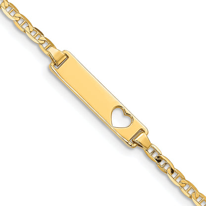 10k Yellow Gold Flat Anchor Link ID Bracelet