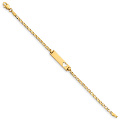 10k Yellow Gold Flat Curb Link ID Bracelet