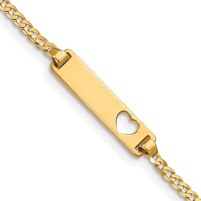 10k Yellow Gold Flat Curb Link ID Bracelet