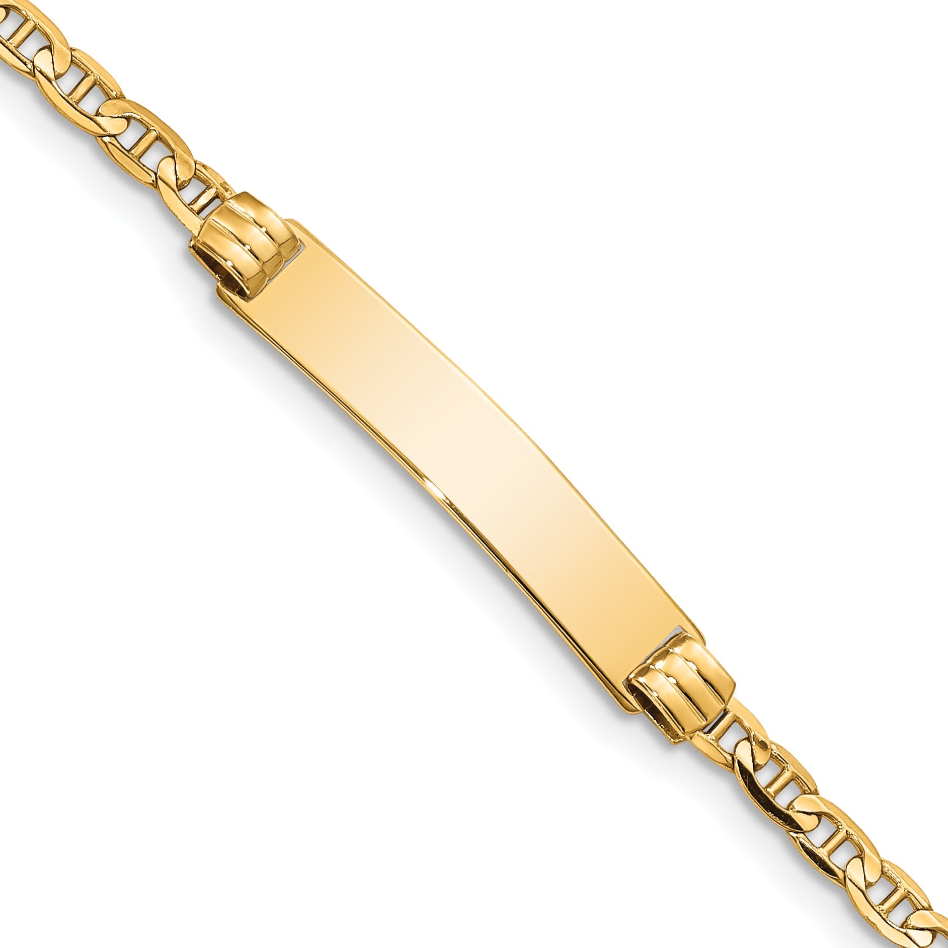 10k Yellow Gold Anchor Link ID Bracelet