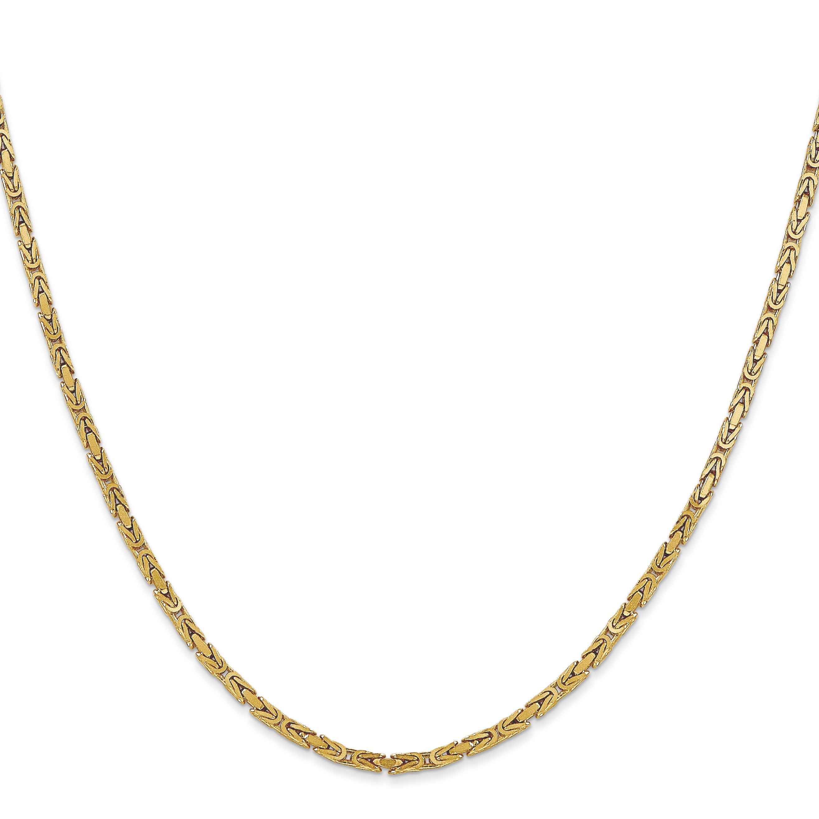 18 Inch 10K Yellow Gold 10K 2mm Byzantine Chain Necklace