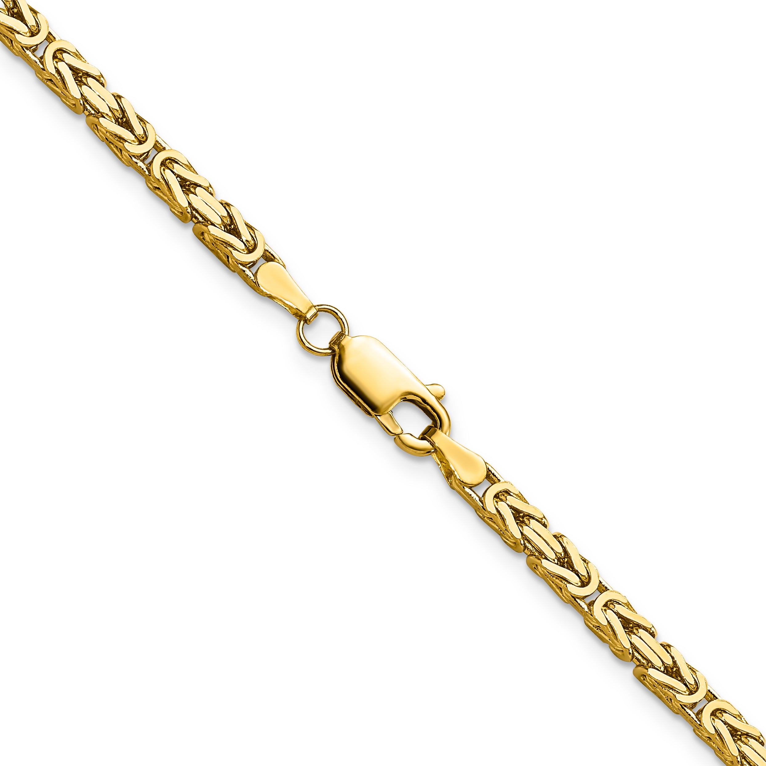 22 Inch 10K Yellow Gold 10K 2.5mm Byzantine Chain Necklace