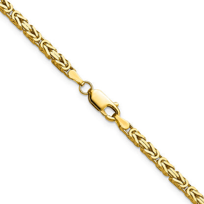 2 Inch 10K Yellow Gold 10K 2.5mm Byzantine Chain Necklace