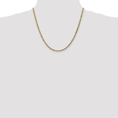 2 Inch 10K Yellow Gold 10K 2.5mm Byzantine Chain Necklace
