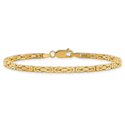 7 Inch 10K Yellow Gold 10K 2.5mm Byzantine Chain Bracelet