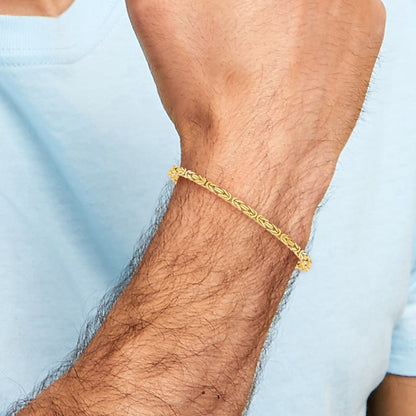 7 Inch 10K Yellow Gold 10K 2.5mm Byzantine Chain Bracelet