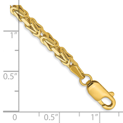 7 Inch 10K Yellow Gold 10K 2.5mm Byzantine Chain Bracelet