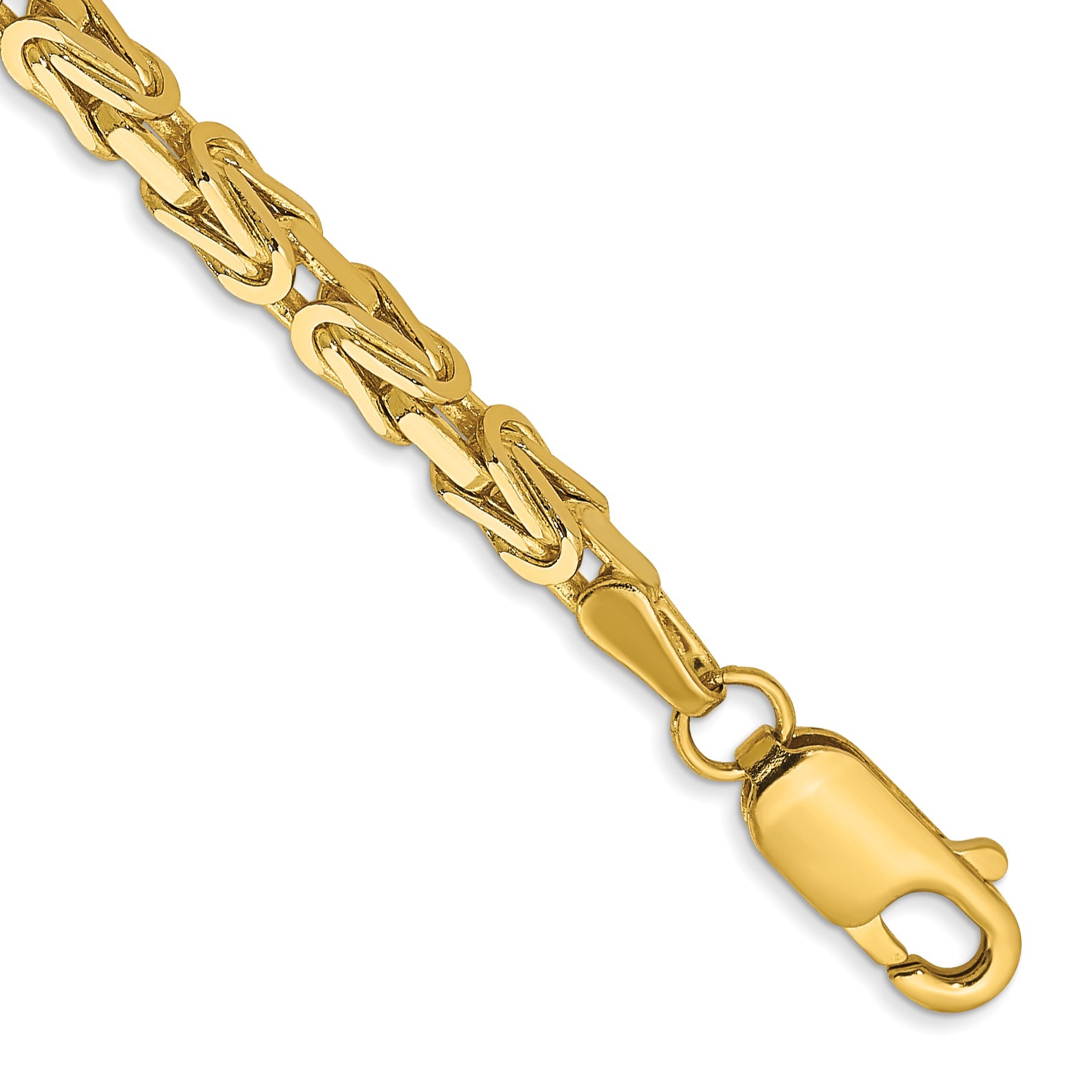 7 Inch 10K Yellow Gold 10K 2.5mm Byzantine Chain Bracelet