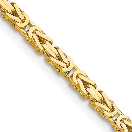 24 Inch 10K Yellow Gold 10K 2.5mm Byzantine Chain Necklace