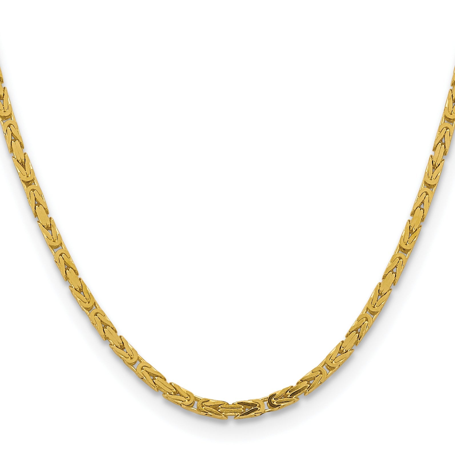 22 Inch 10K Yellow Gold 10K 3.25mm Byzantine Chain Necklace