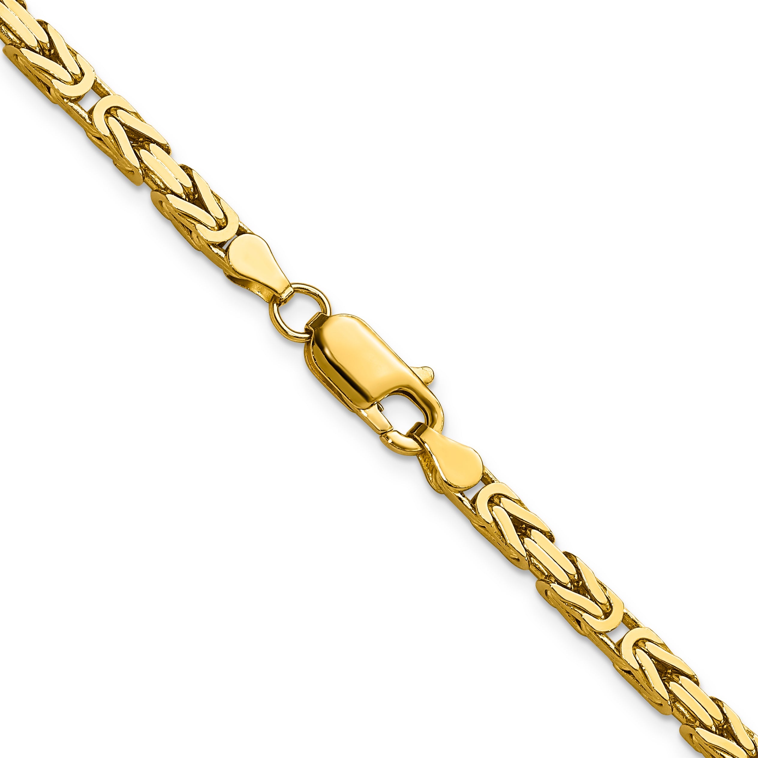 24 Inch 10K Yellow Gold 10K 3.25mm Byzantine Chain Necklace