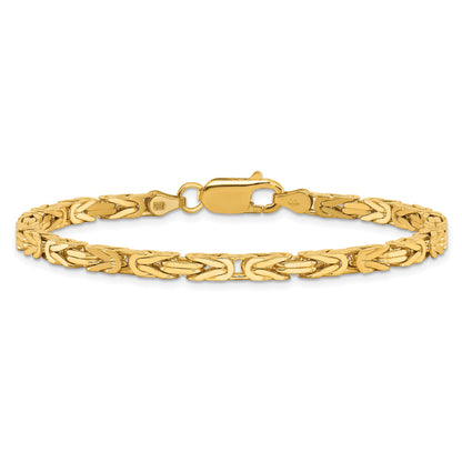 7 Inch 10K Yellow Gold 10K 3.25mm Byzantine Chain Bracelet