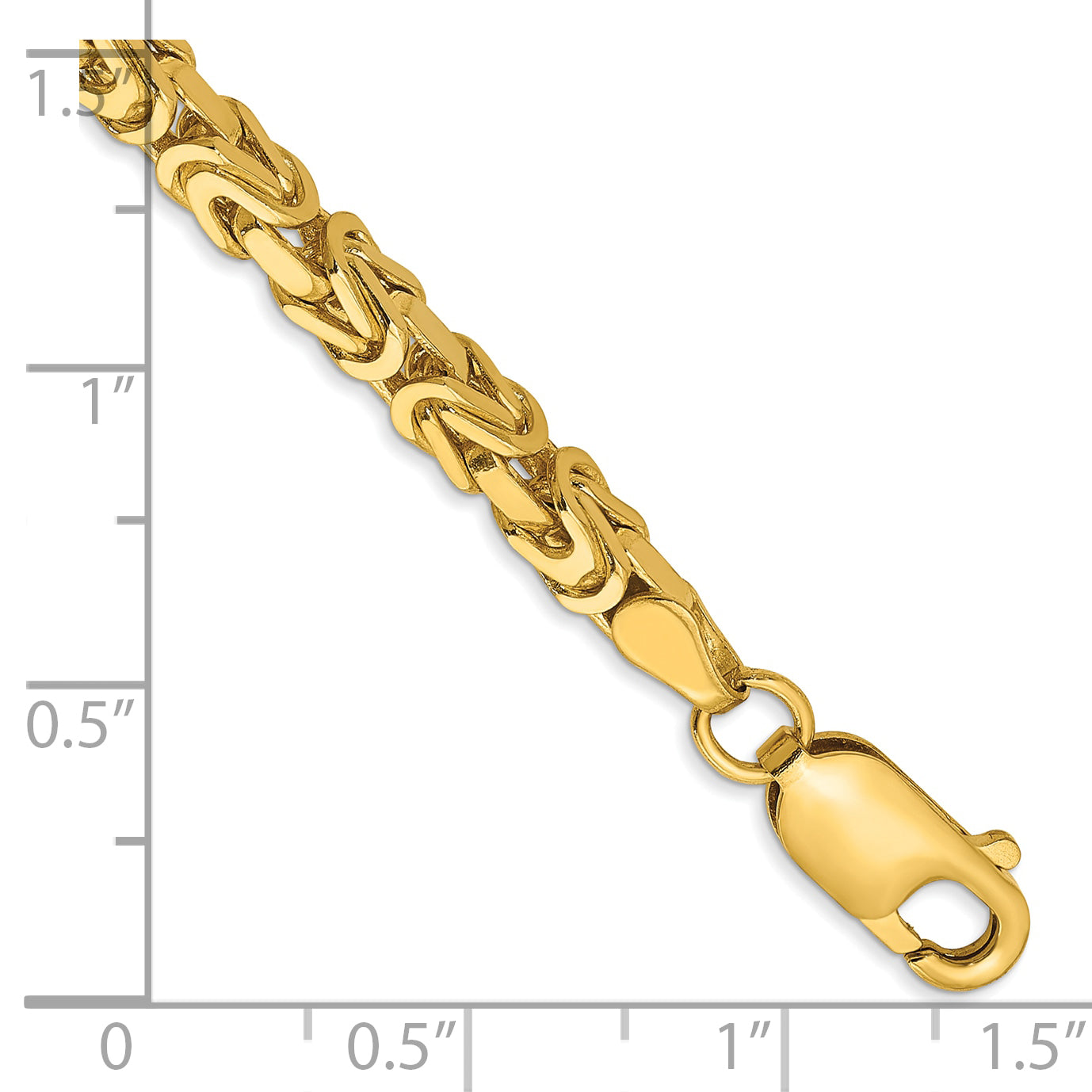 7 Inch 10K Yellow Gold 10K 3.25mm Byzantine Chain Bracelet