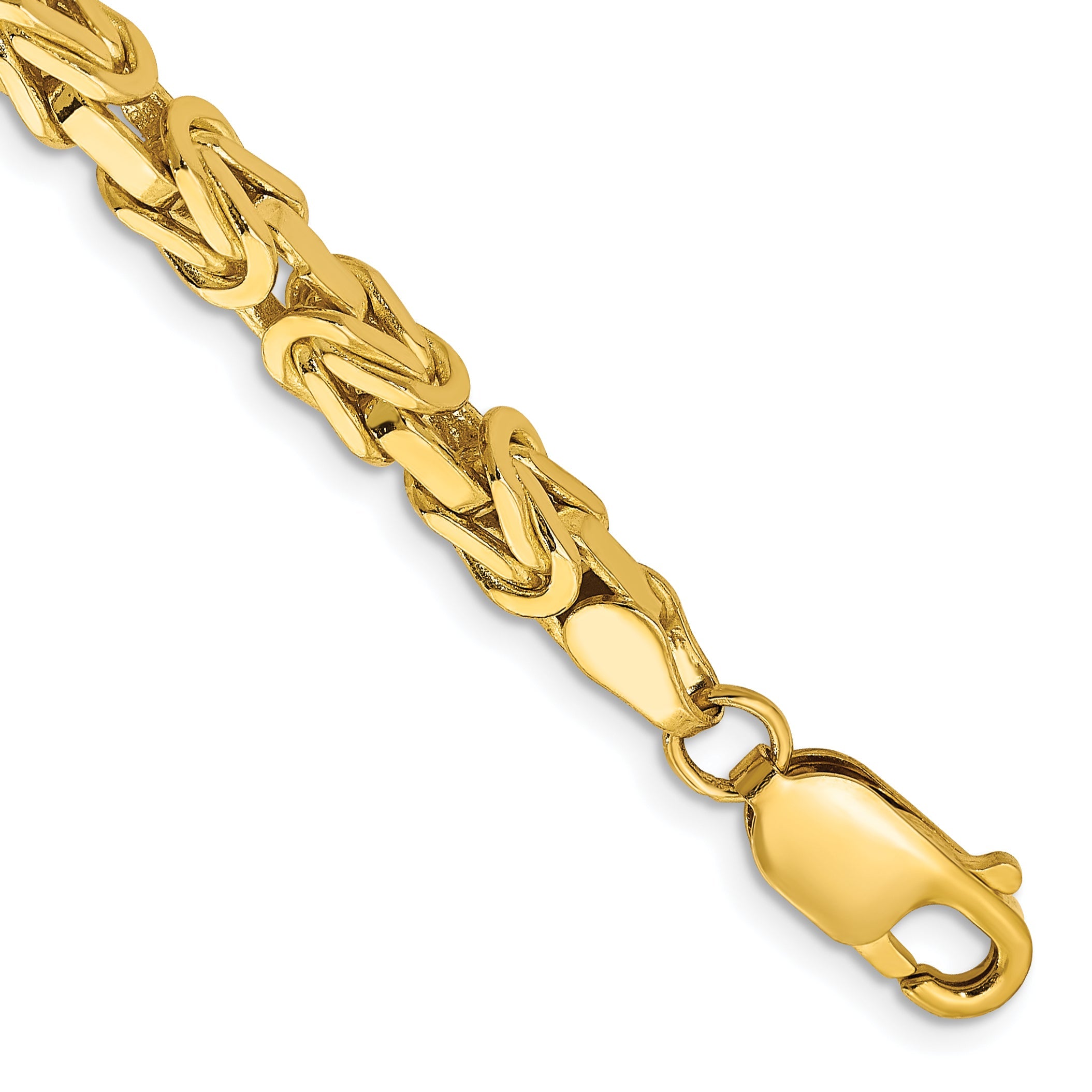 7 Inch 10K Yellow Gold 10K 4mm Byzantine Chain Bracelet