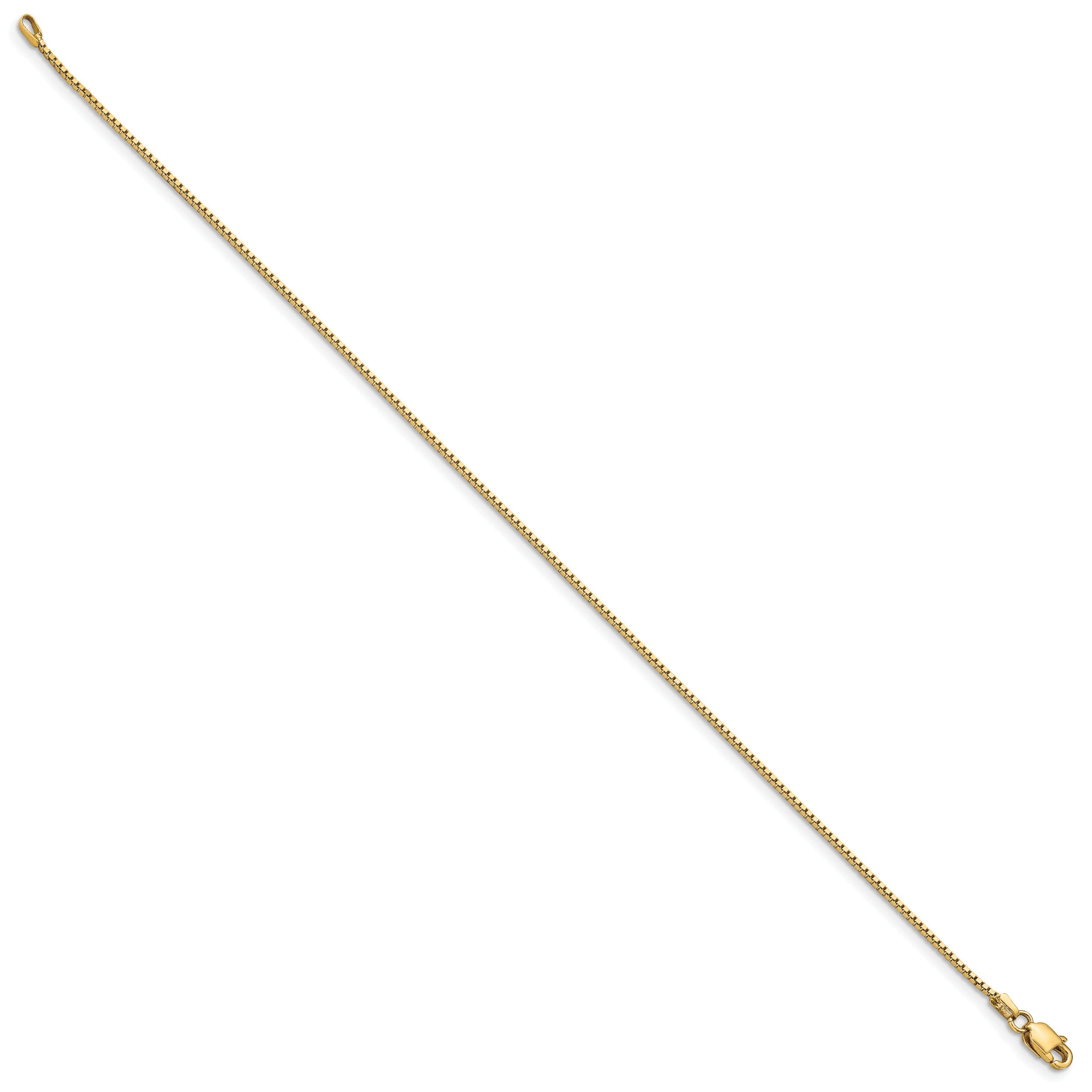 10K Yellow Gold .95mm Box Chain Anklet