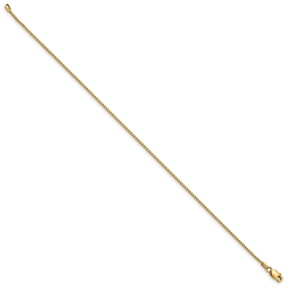 10K Yellow Gold .95mm Box Chain Anklet