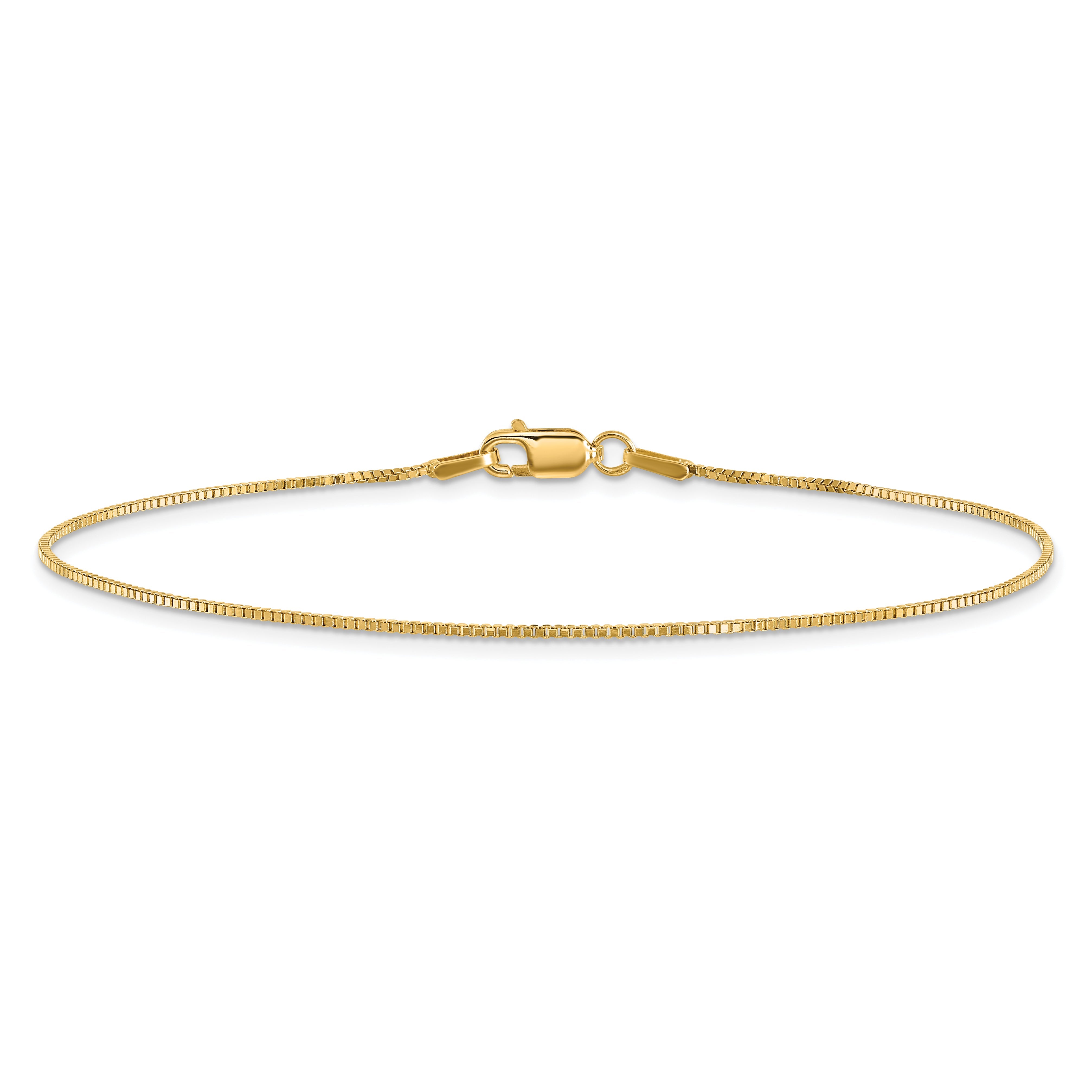 10K Yellow Gold .95mm Box Chain Anklet