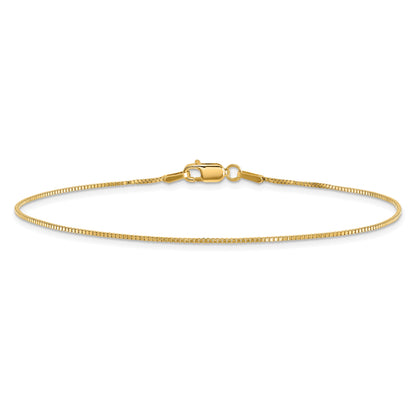 10K Yellow Gold .95mm Box Chain Anklet