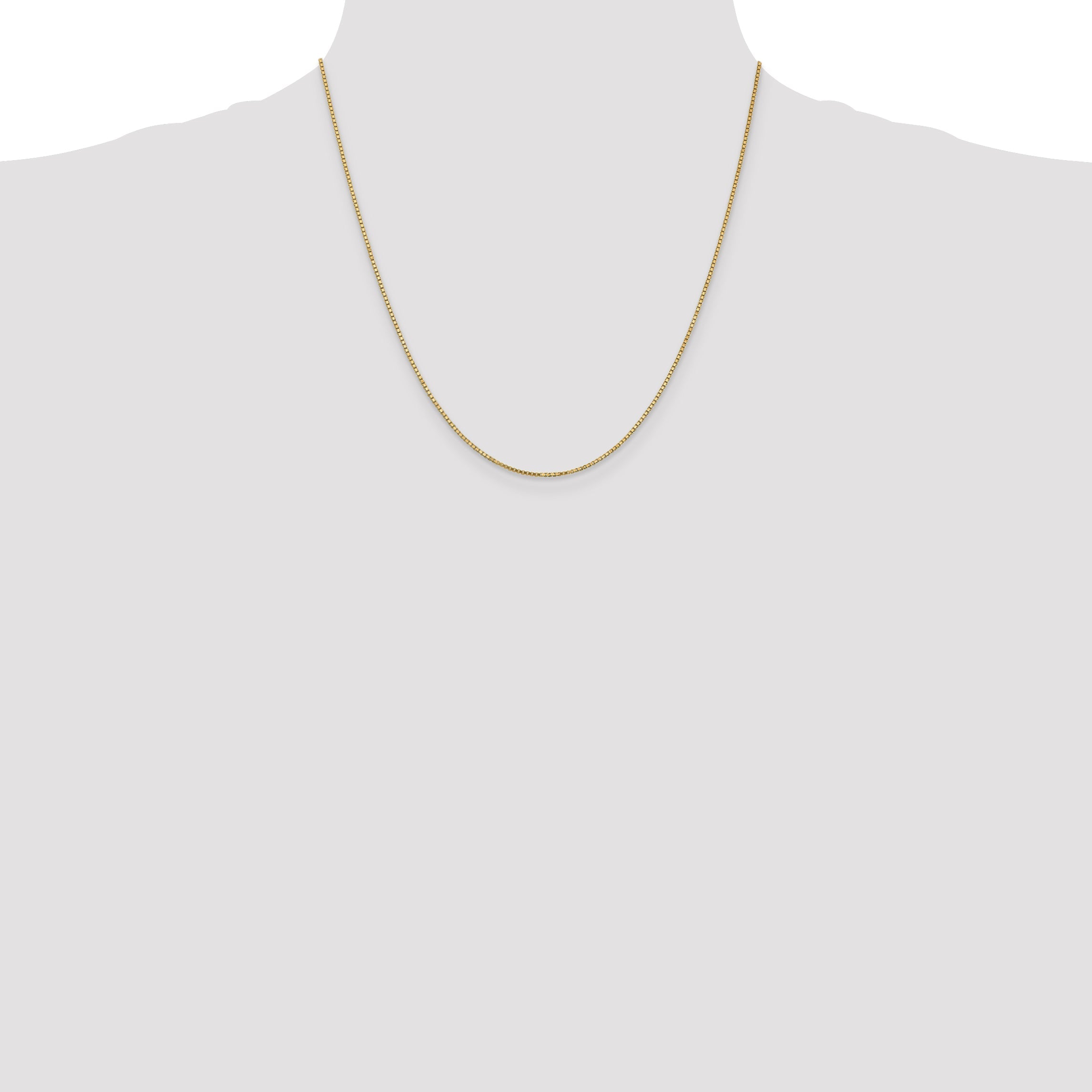 2 Inch 10k Yellow Gold 1.1mm Box Chain Necklace
