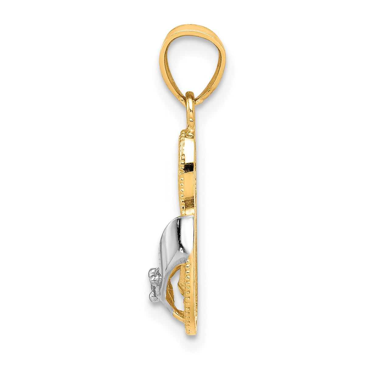 10k Yellow w/Rhodium 10k & Rhodium CZ Flip Flop Charm – goldia.ca