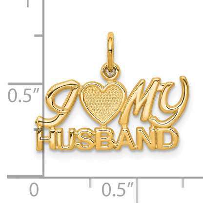10k Yellow Gold I LOVE My HUSBAND Charm