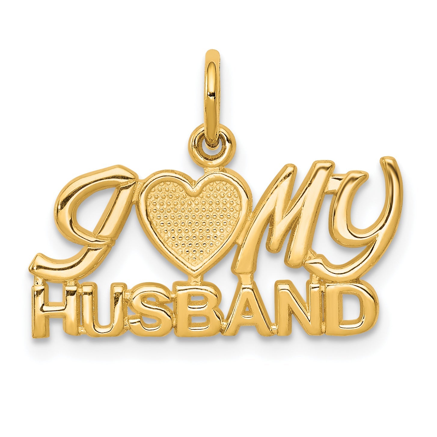 10k Yellow Gold I LOVE My HUSBAND Charm